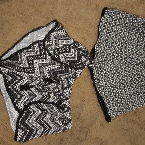 Black and white shorts